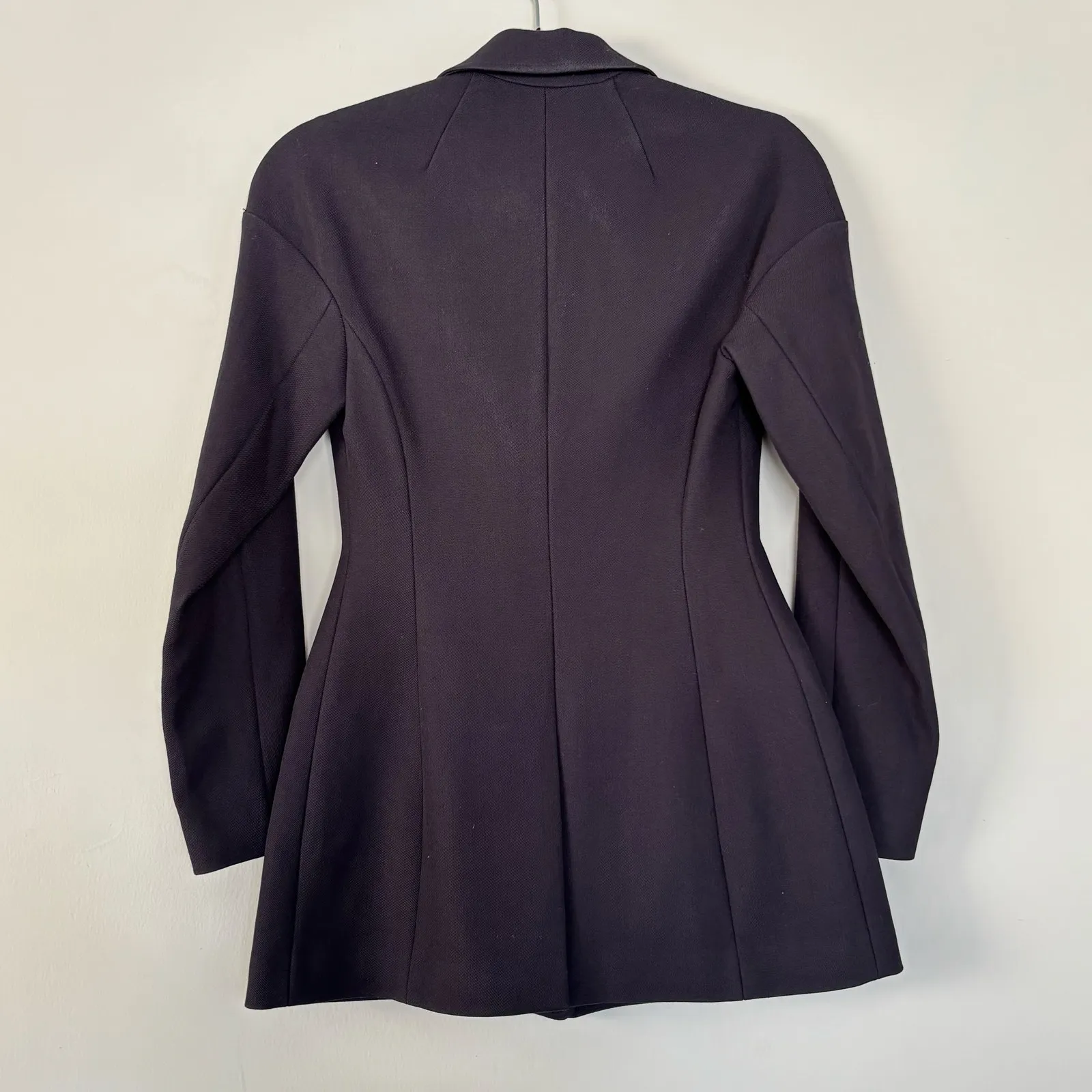 A.L.C. Bishop Blazer Jacket Single Breasted Front Button Wool Navy Blue Size 0 - Image 4