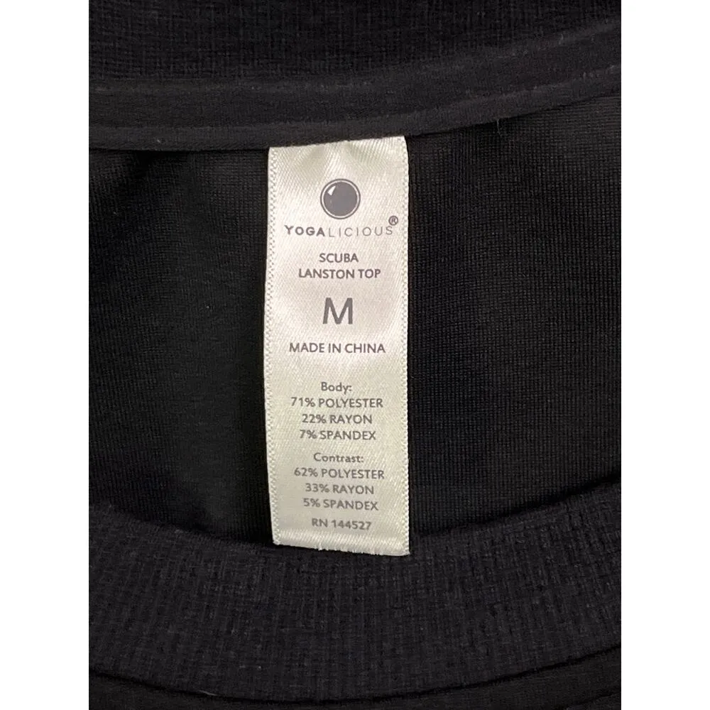 Yogalicious Scuba Lanston Cropped Top Black Size M Short Sleeve Pullover - Image 5