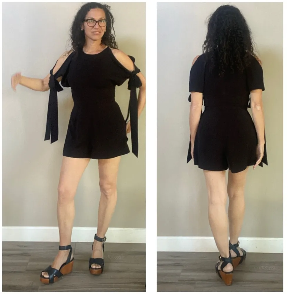 Keepsake The Label Two Minds Cold Shoulder Blck Playsuit Romper sz Medium Black - Image 6