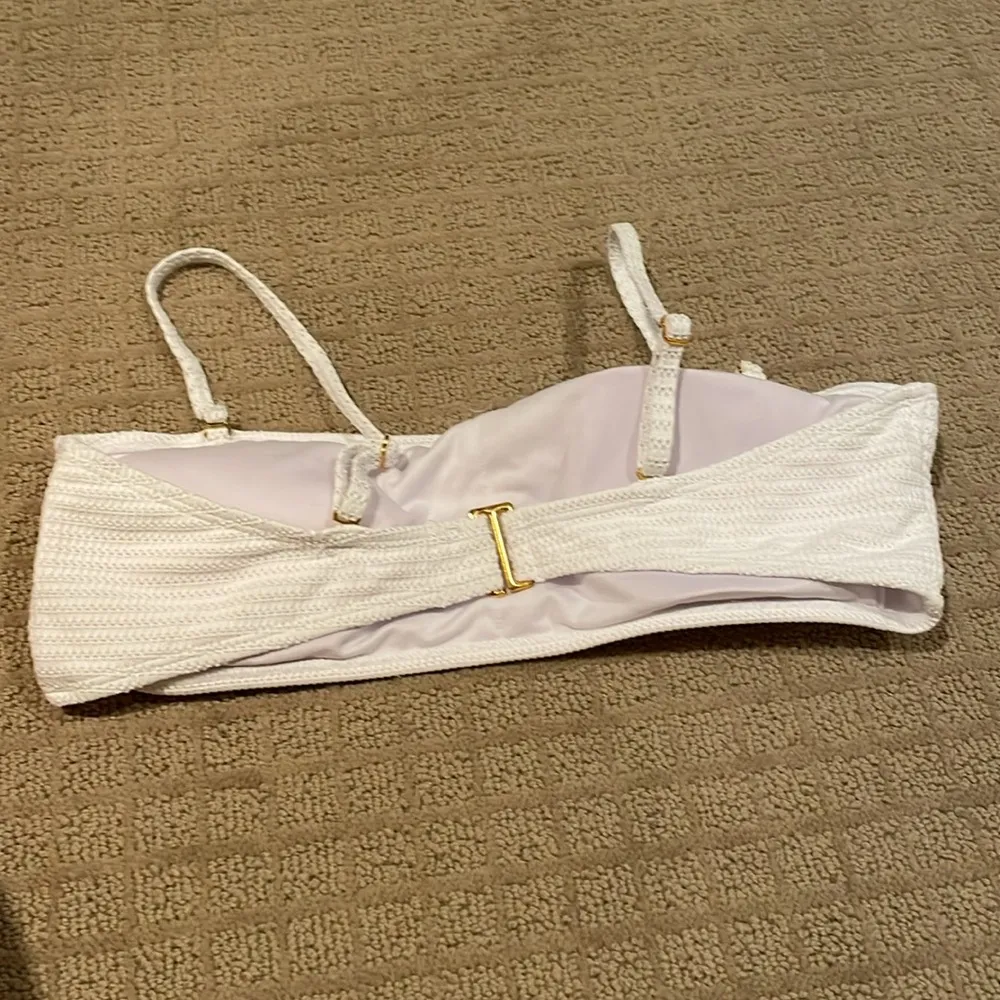 Cabana Del Sol White Textured Bikini  Top By  - Image 3