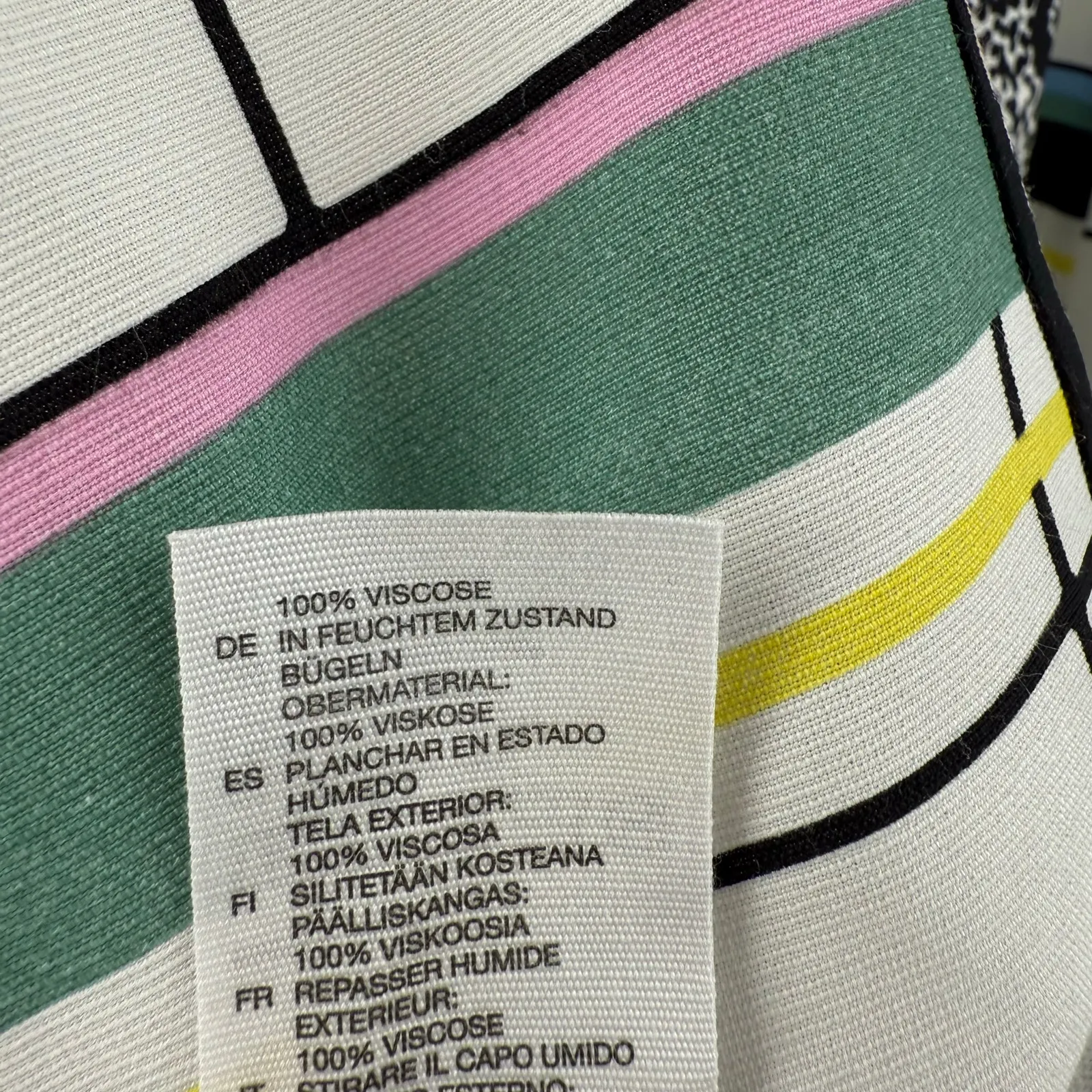 & Other Stories Dress Size 4 Mini Retro Print Graphic Grid Skater Balconette - Image 16