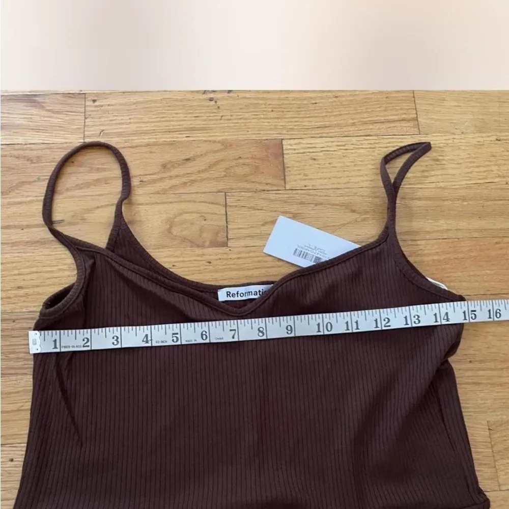 Reformation  Brown Ribbed Jumpsuit Size Large - Image 4