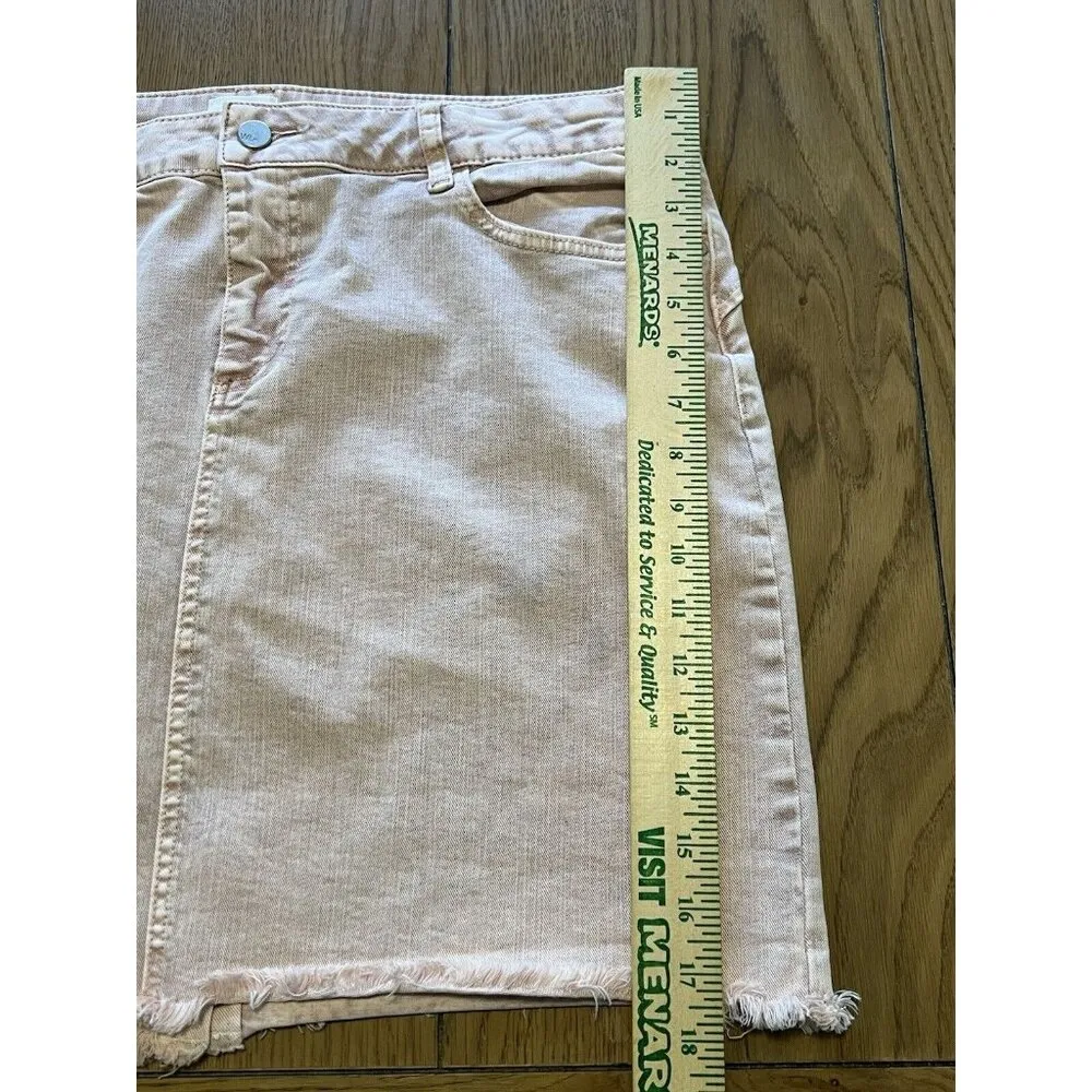 Wash Lab Denim Pink Mini Jean Skirt Size 32 Frayed Hem Party Sexy Casual Raw Hem - Image 7