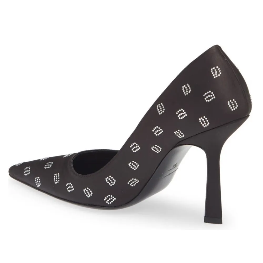 Alexander Wang Delphine Crystal Logo Pointed Toe Pump Black Size 9.5/39.5 NEW - Image 3