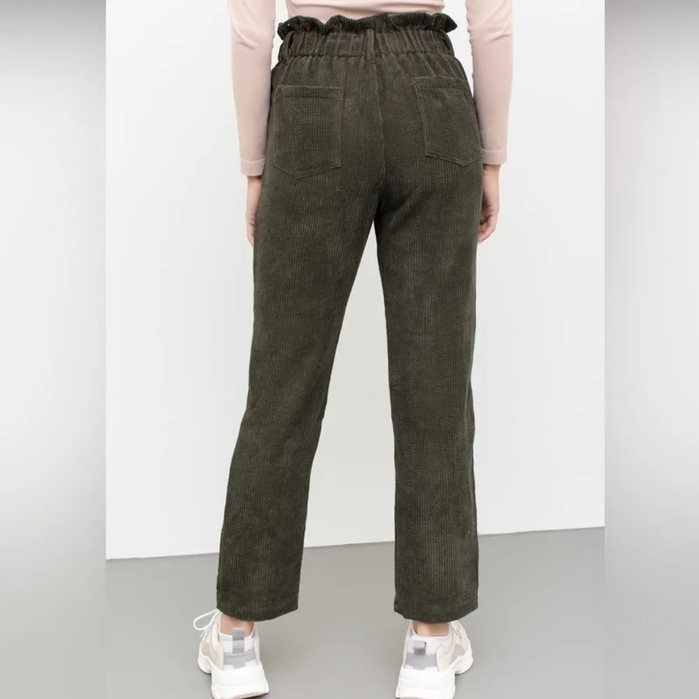 Vintage Havana Corduroy Paperbag Waist Trouser Pants Size Medium - Image 2