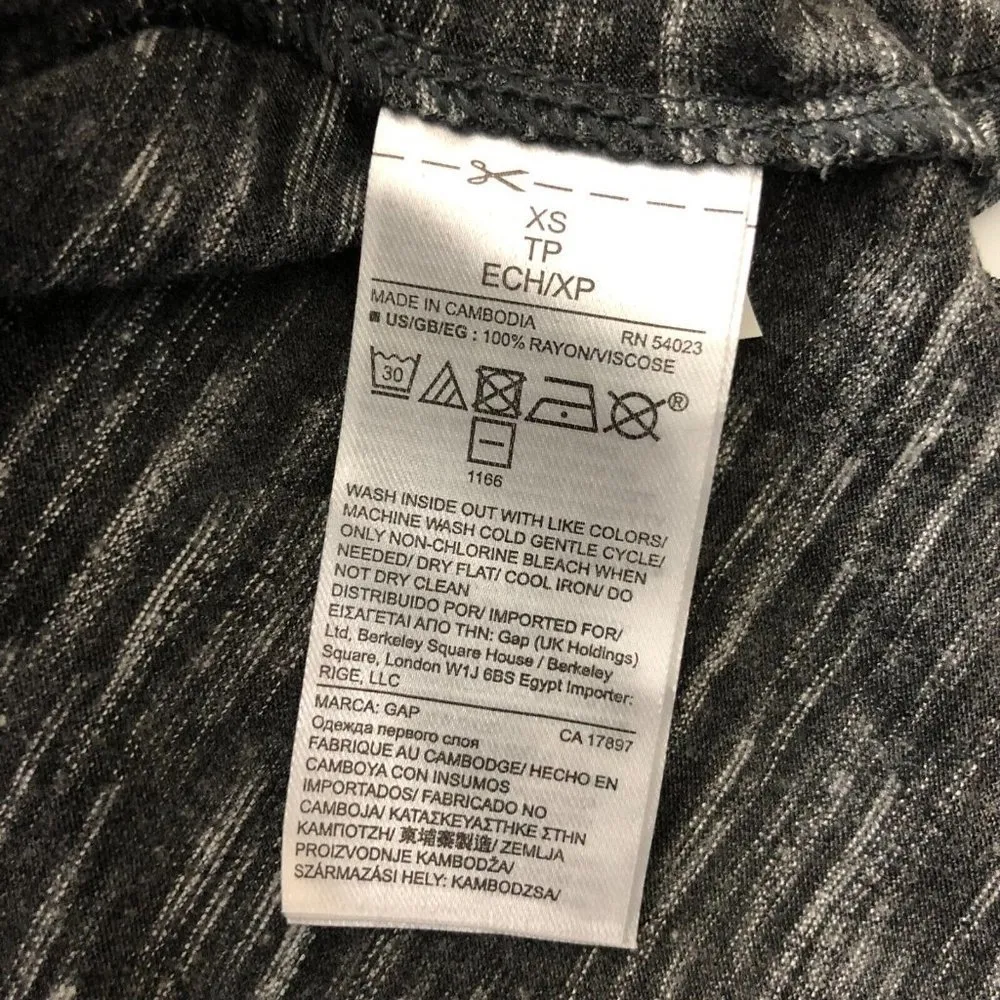 GAP Womens Knit Top V Neck Long Sleeve Heathered Gray Size XS - Image 4