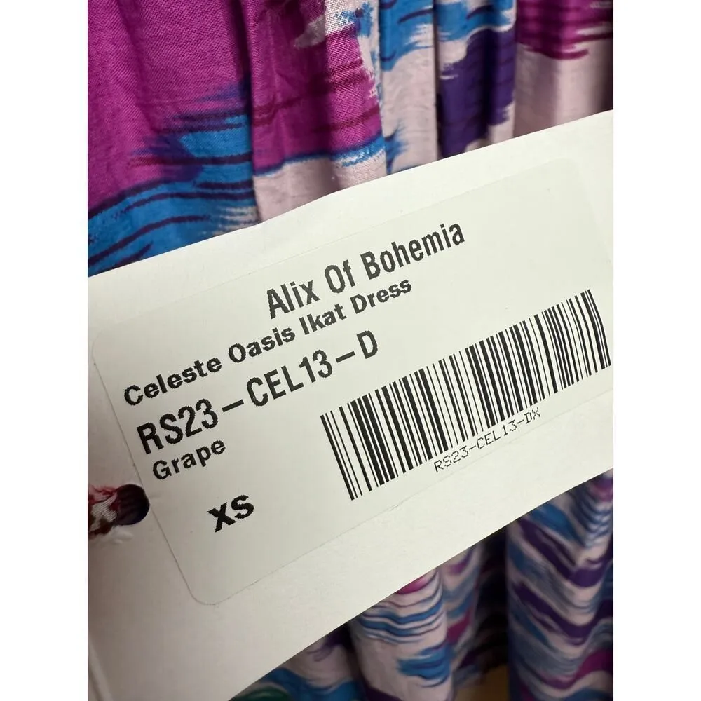 Alix of Bohemia Celeste Oasis Ikat Dress NWT Sz. XS Purple - Image 7