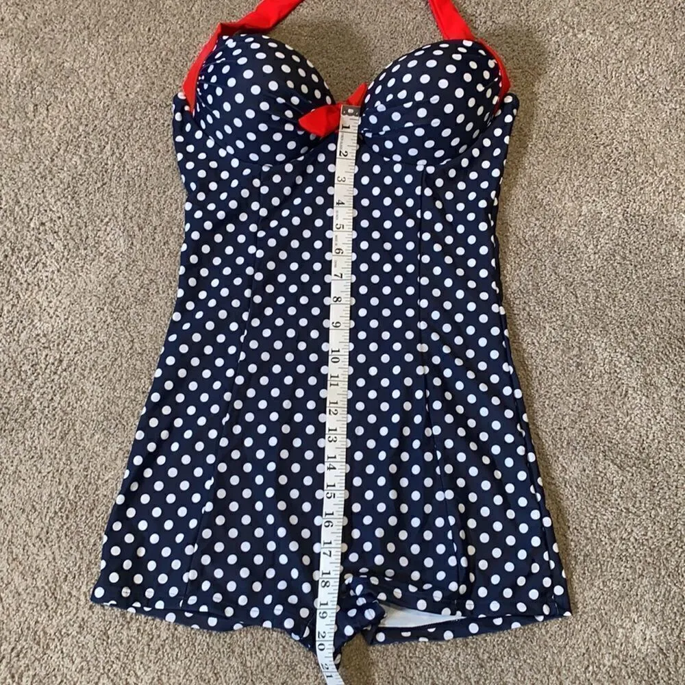 Women’s Swimsuit Bathers Halter Neck Boy Leg with Spots Size 6 - Image 10