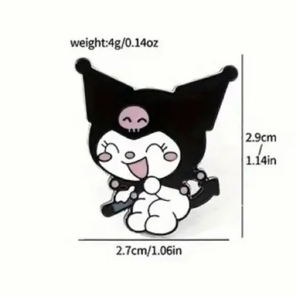 Kuromi Hello Kitty Enamel Pin - Image 2