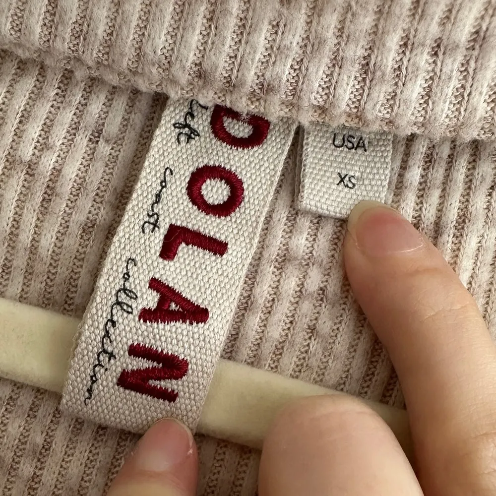 DOLAN Mockneck Long Sleeve Sweater with Keyhole Neckline, Tan, Size XS - Image 9