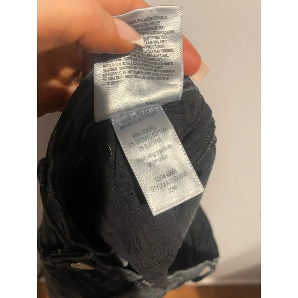 Agolde Toni Mid-Rise Skinny Black Ankle Distressed-Hem Jeans - Image 7