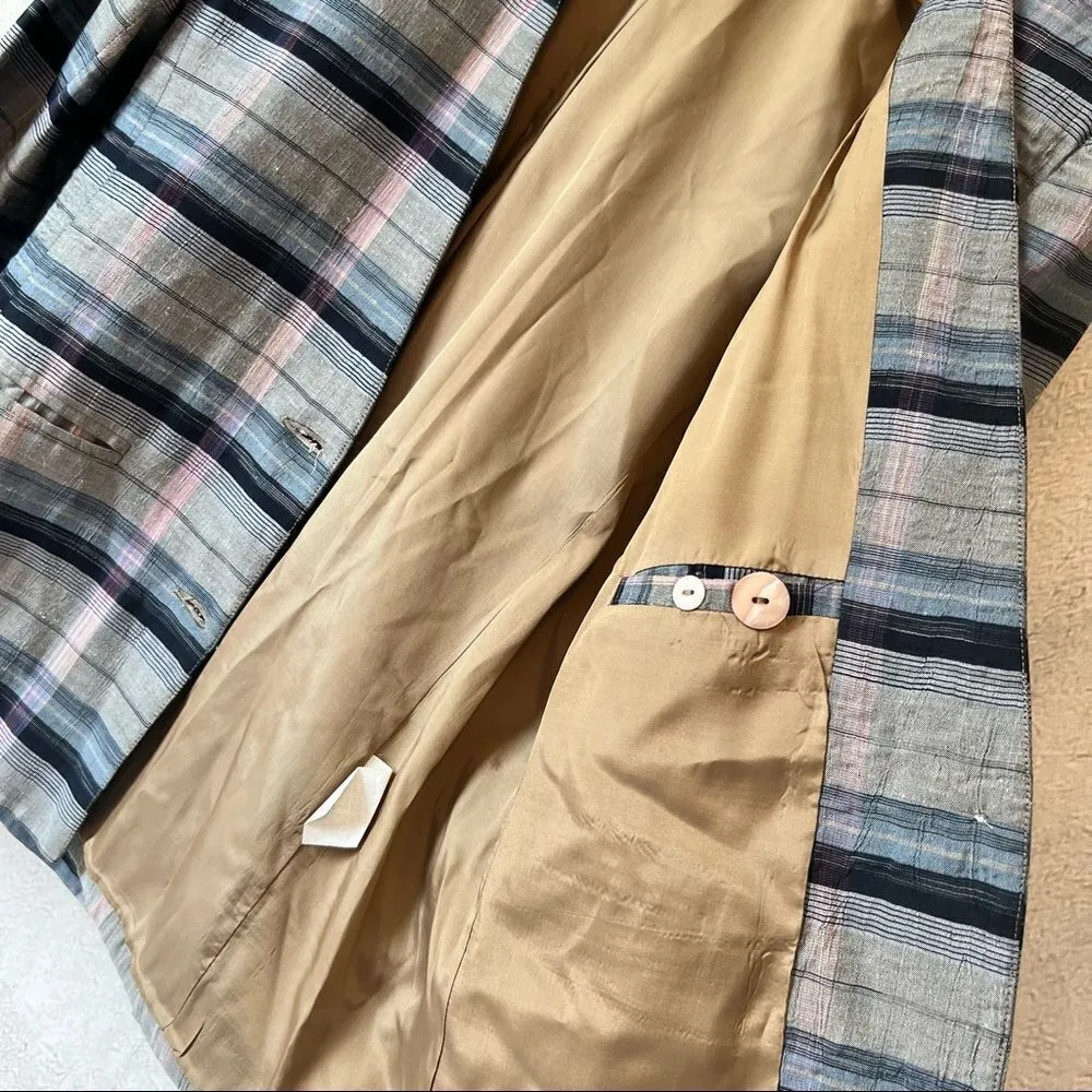 Vintage Margaret Godfrey for Bagatelle Linen Blend Madras Plaid 2PC Skirt Suit - Image 7