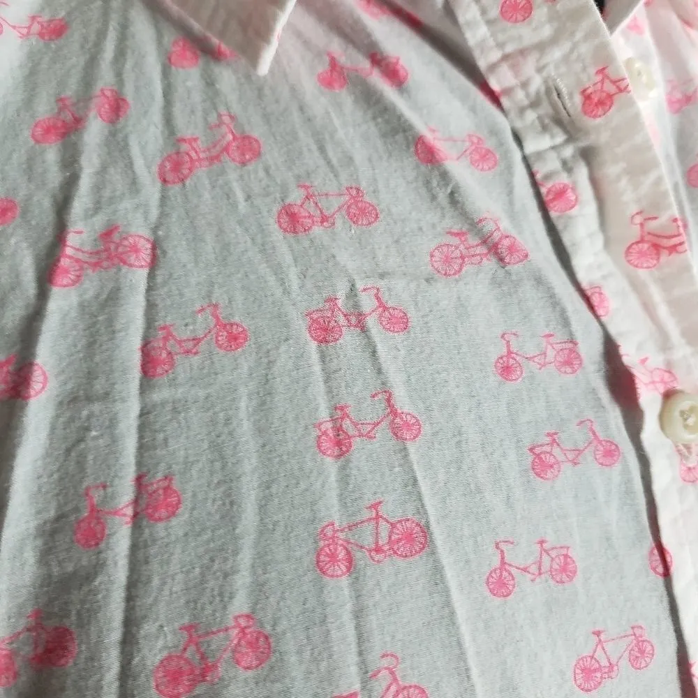 Merona Pink Bicycles Blouse Size Small - Image 4