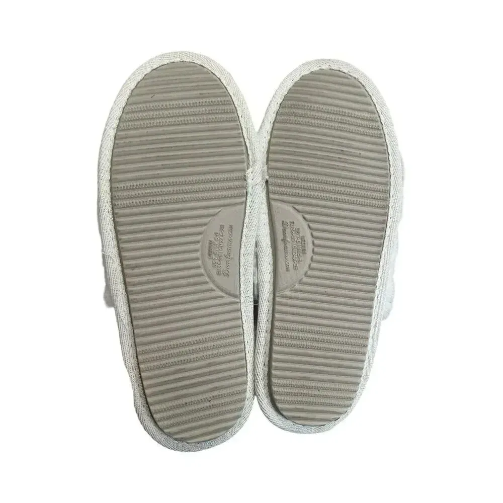 Dearfoams Wedding ‘I DO’‎ Slippers Women’s M (7-8)  Slides Faux Fur Memory Foam - Image 5