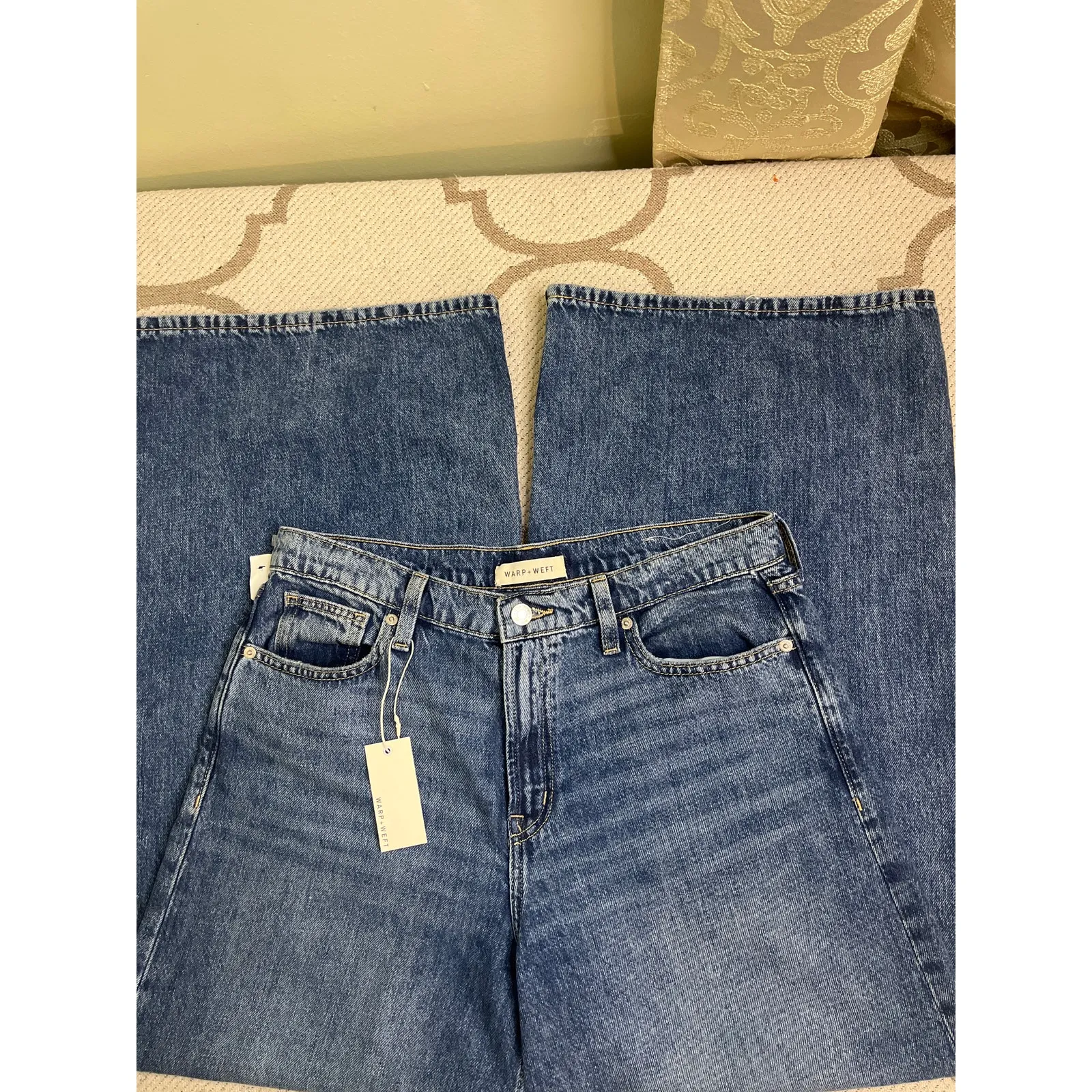 Warp + Weft Baggy Dark Dani Dark Wash Blue Jeans, size 8/ 29, S/524634 - Image 2