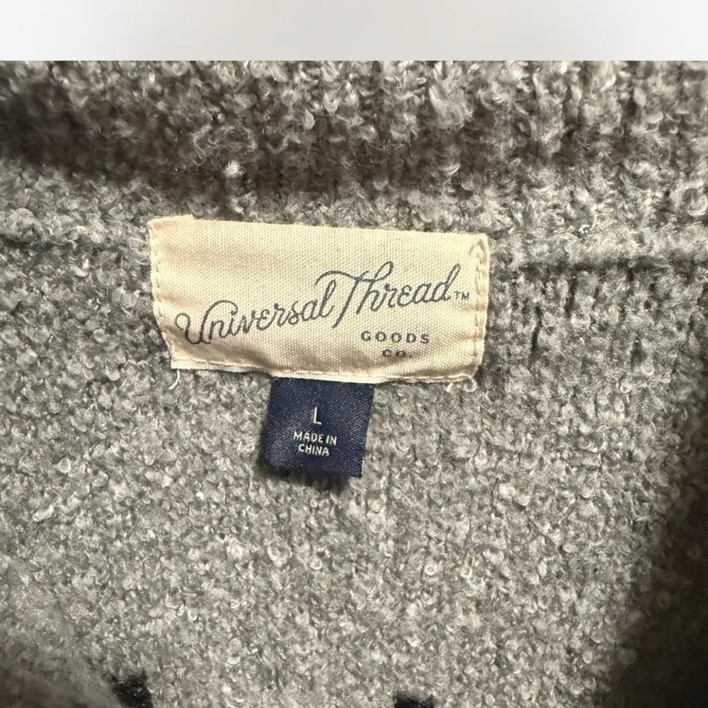 Universal Thread Gray Textured zip up cardigan Sweater cabincore - Image 2