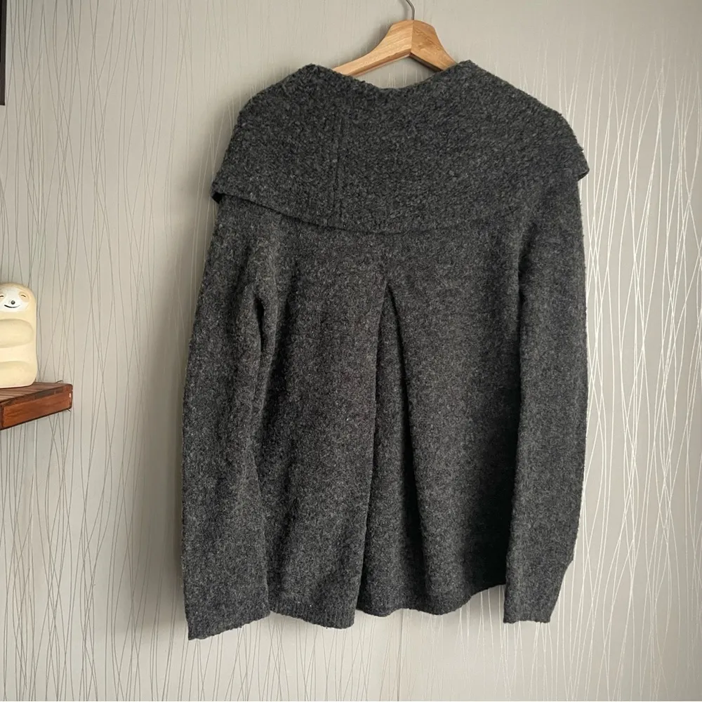 Anthropologie Sweater Angel of the North Womens Small Gray Boucle Cowl Neck - Image 5