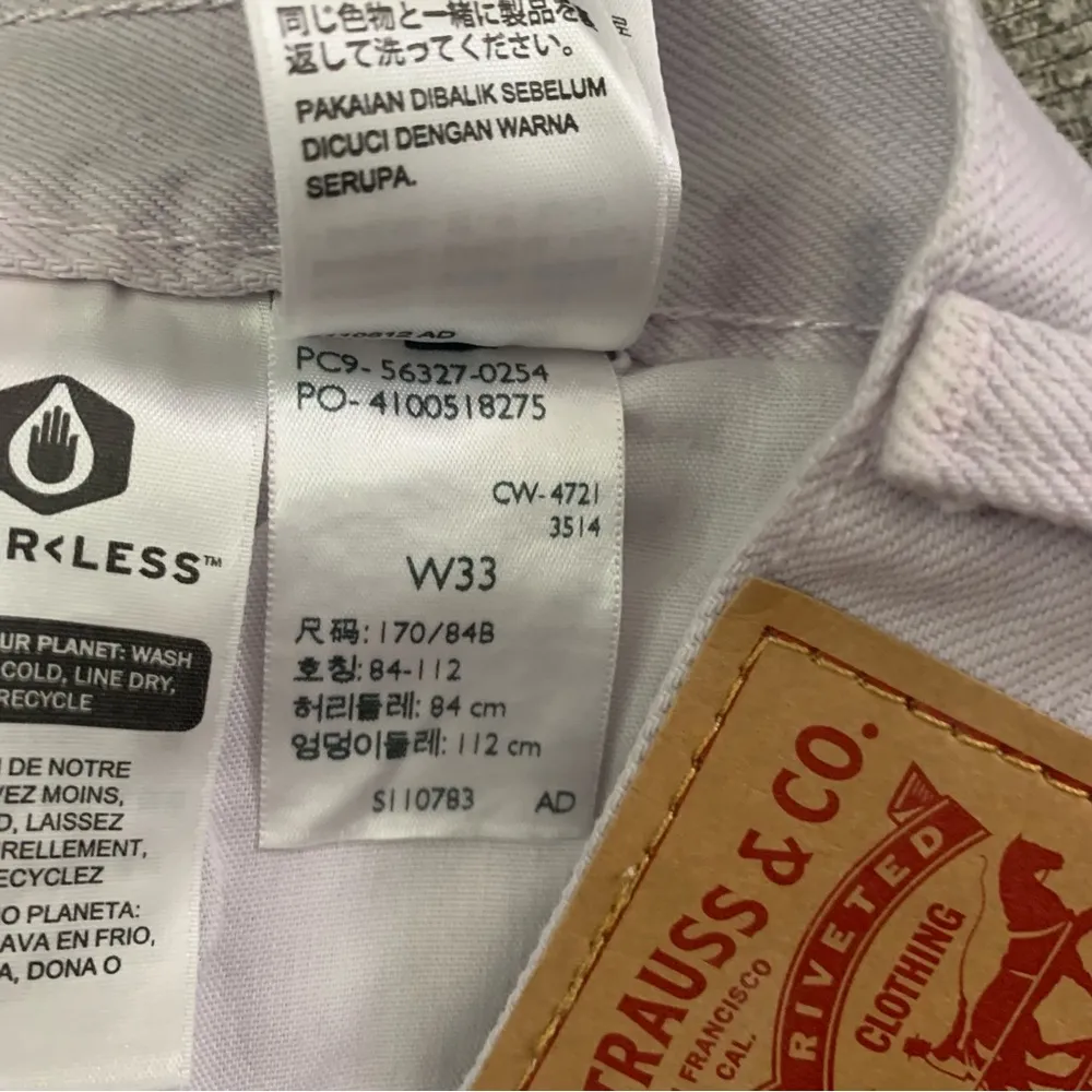 501 Cut Off Denim Jeans High Waist RW Hem Lavender Purple Lilac Shorts 33 - Image 9