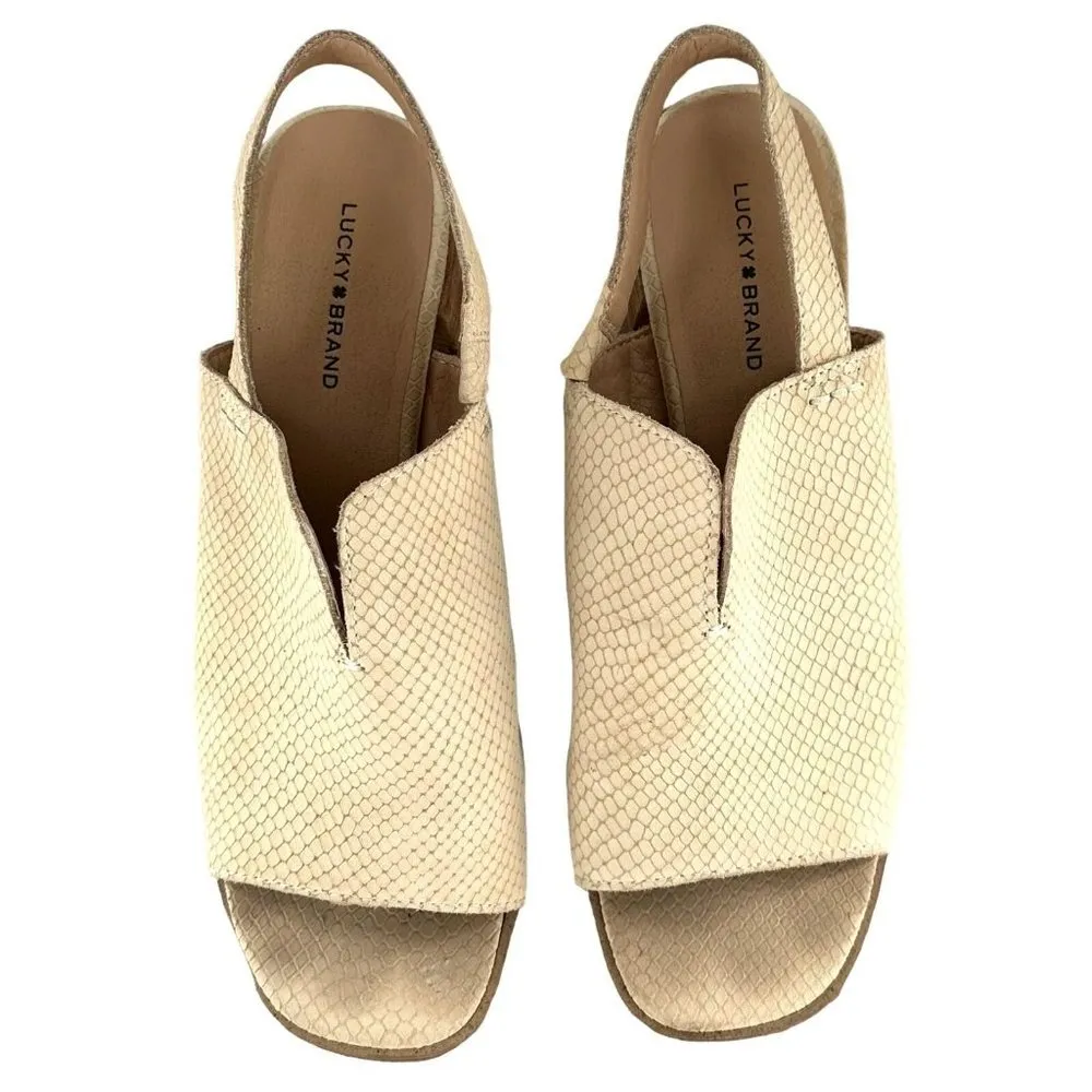 Lucky Brand Warm Sand Women's Jaila Block-Heel Slingback Shooties Sandal Size 10 - Image 2