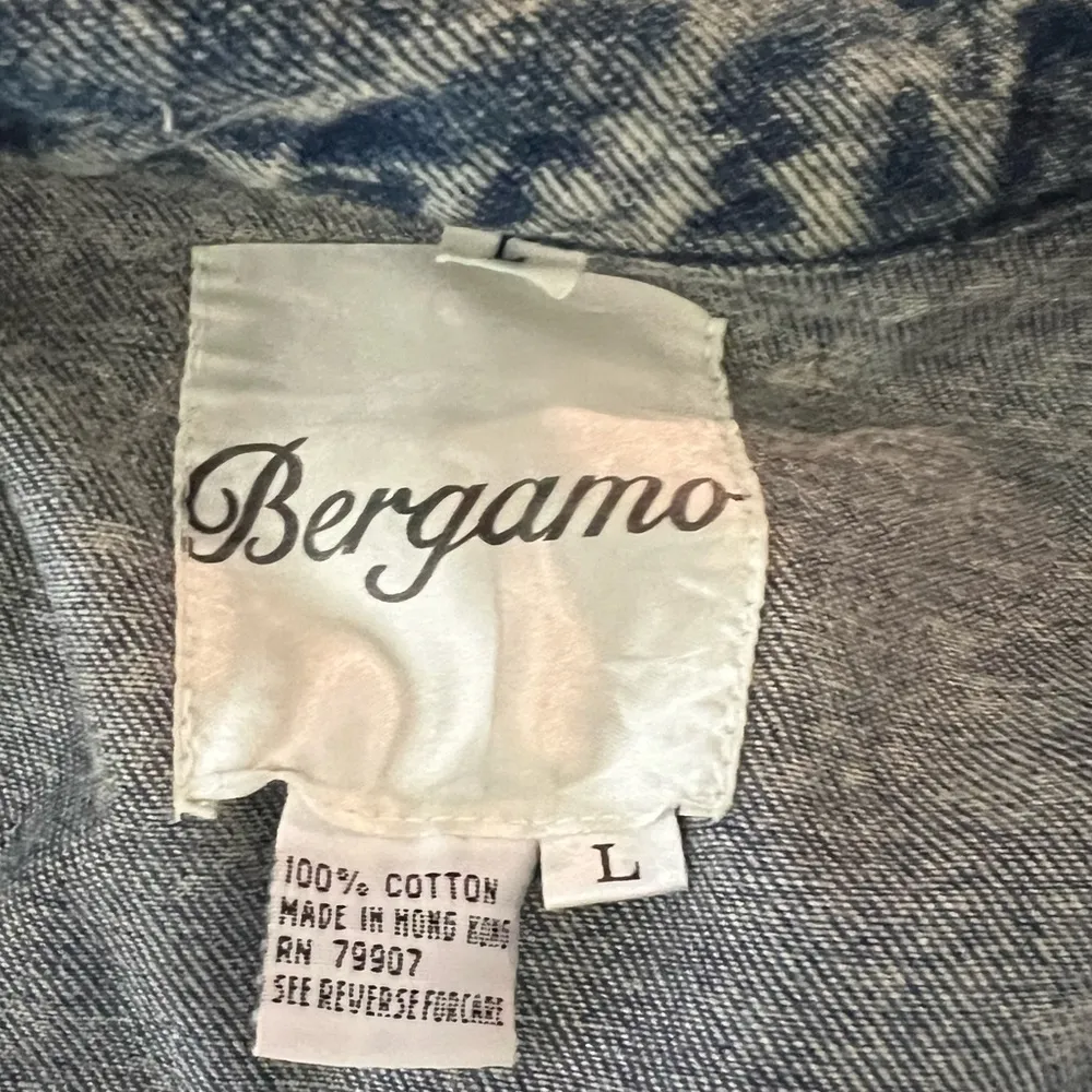 Bergamo Acid Washed Denim Blue Jean Jacket Womens Large 100% Cotton - Image 5