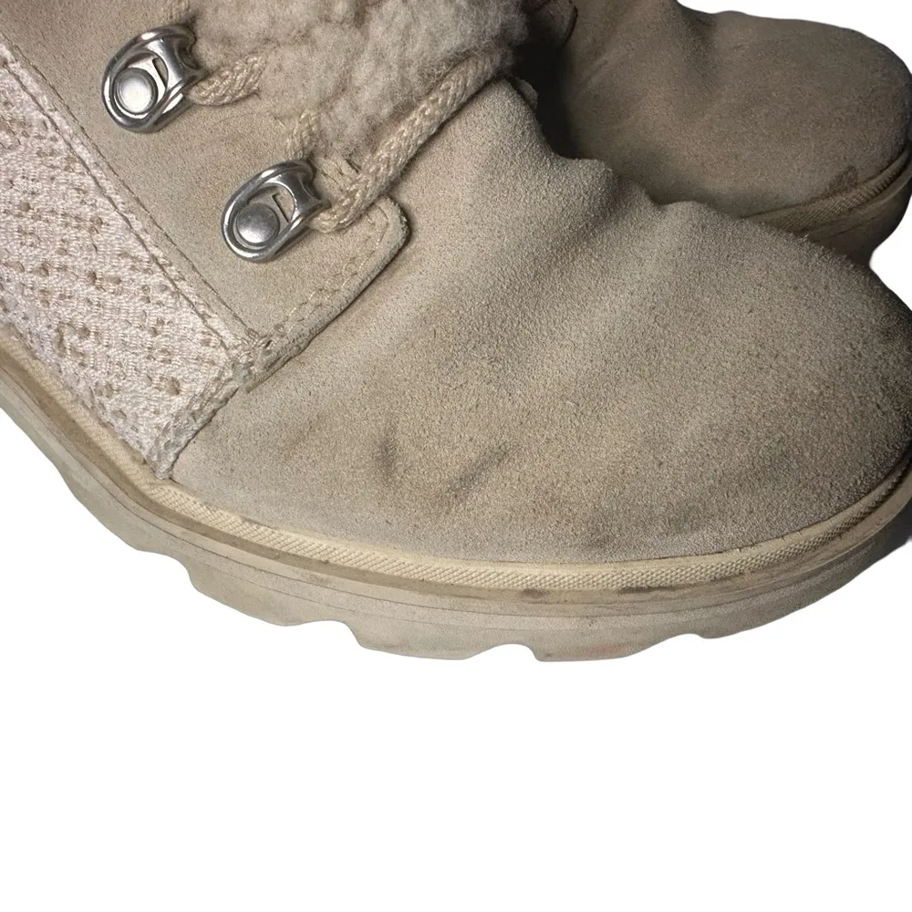 Sorel LENNOX™ Lace Cozy Booties Beige Winter Ankle Boots Biker Waterproof Size 9 - Image 3