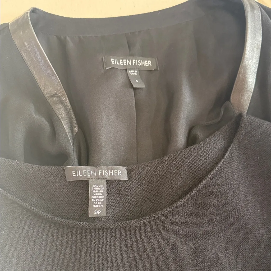 Eileen Fisher Black set Dress and  Cardigan dress 100% Wool cardigan  100%Silk - Image 5