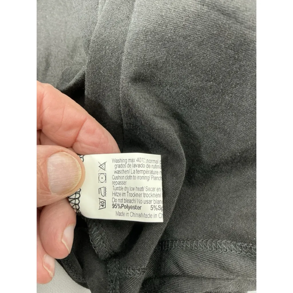 Womans Pullover Beach Coverup/dress XL Short Sleeve Black Side Slits Peekaboo - Image 4