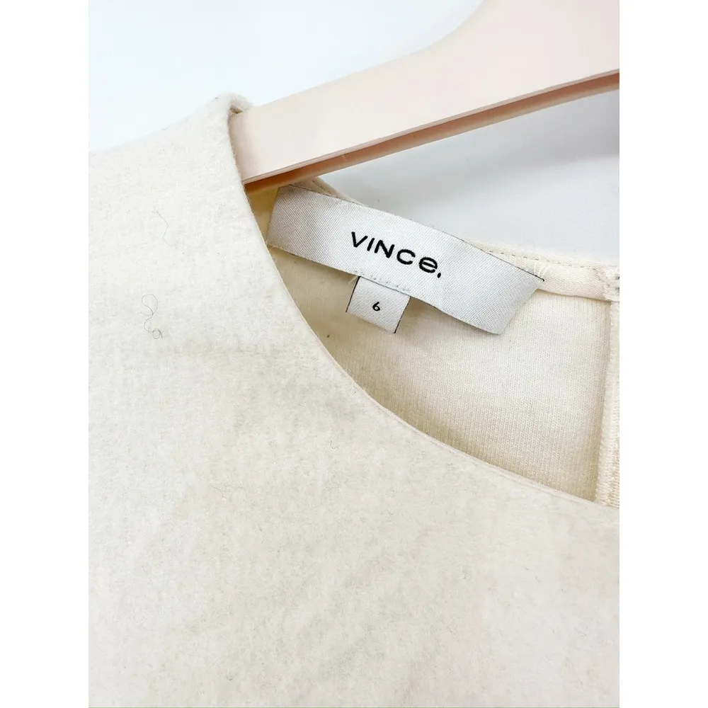 Vince Paneled Crewneck Sleeveless Cream Midi Dress Size 6 - Image 5