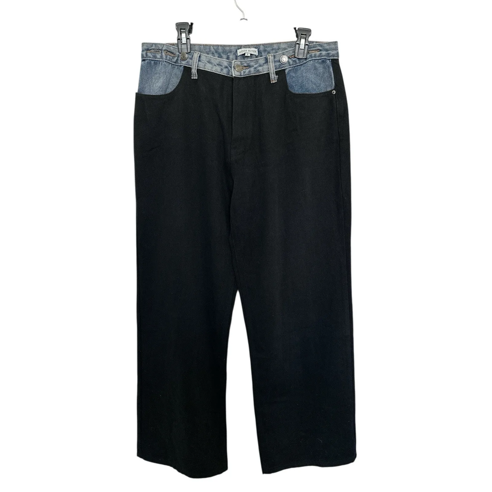 Moon River - Anthropologie two-tone, wide-leg jeans Size L the 90s/Y2K era. - Image 3