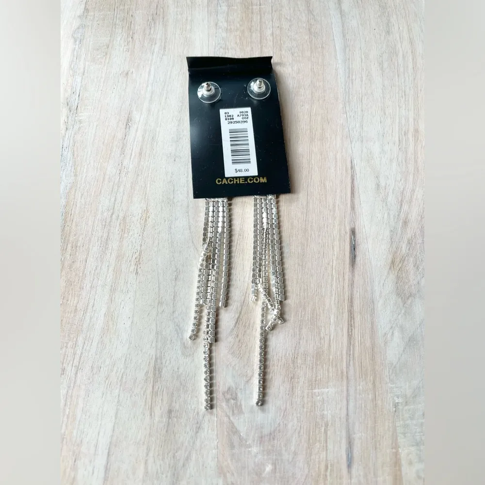 Cache Crystal Waterfall Stud Earrings Glam - Image 2
