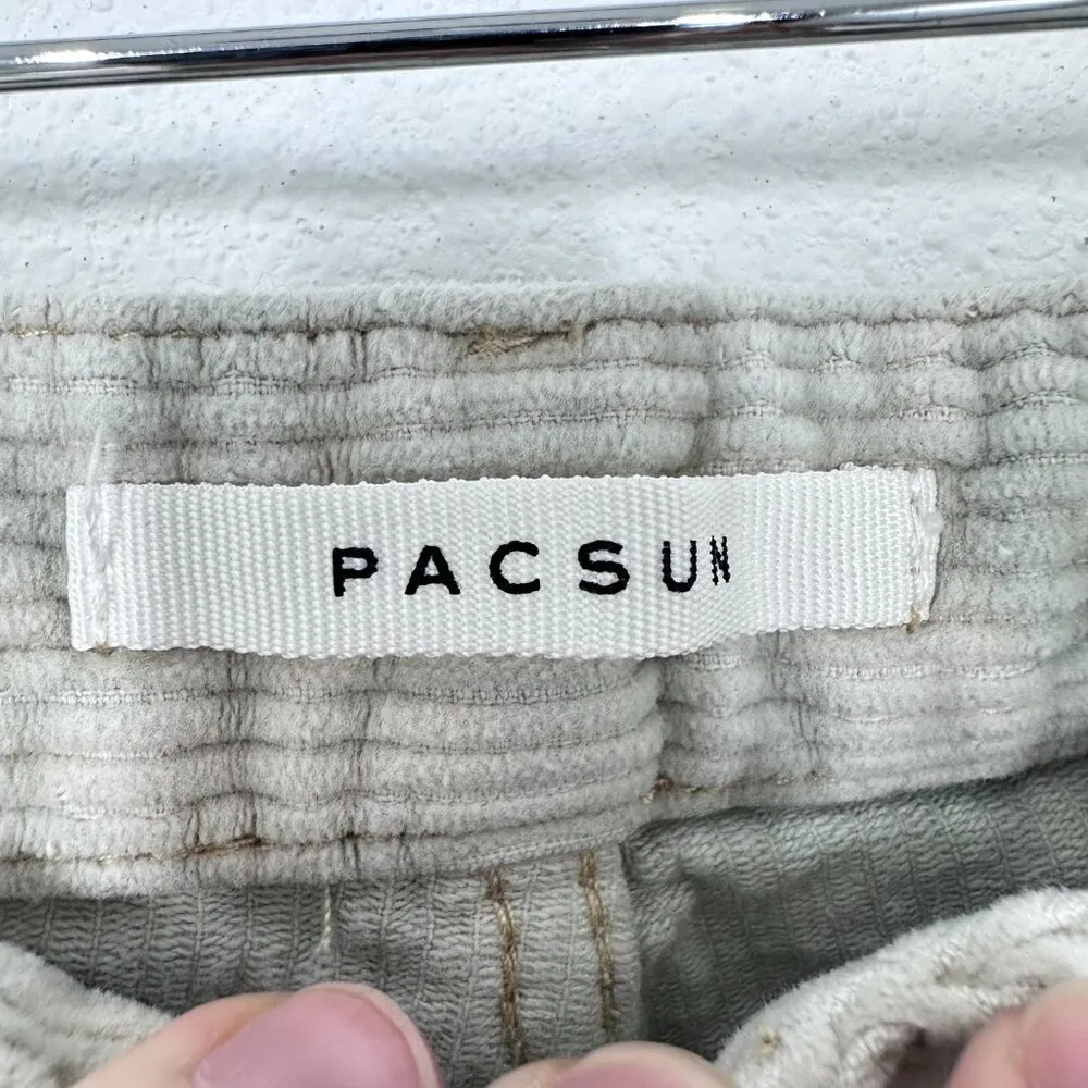 PacSun Cream Blue Tie Dye Corduroy 90s Boyfriend Bootcut High Rise Pants Size 27 - Image 8