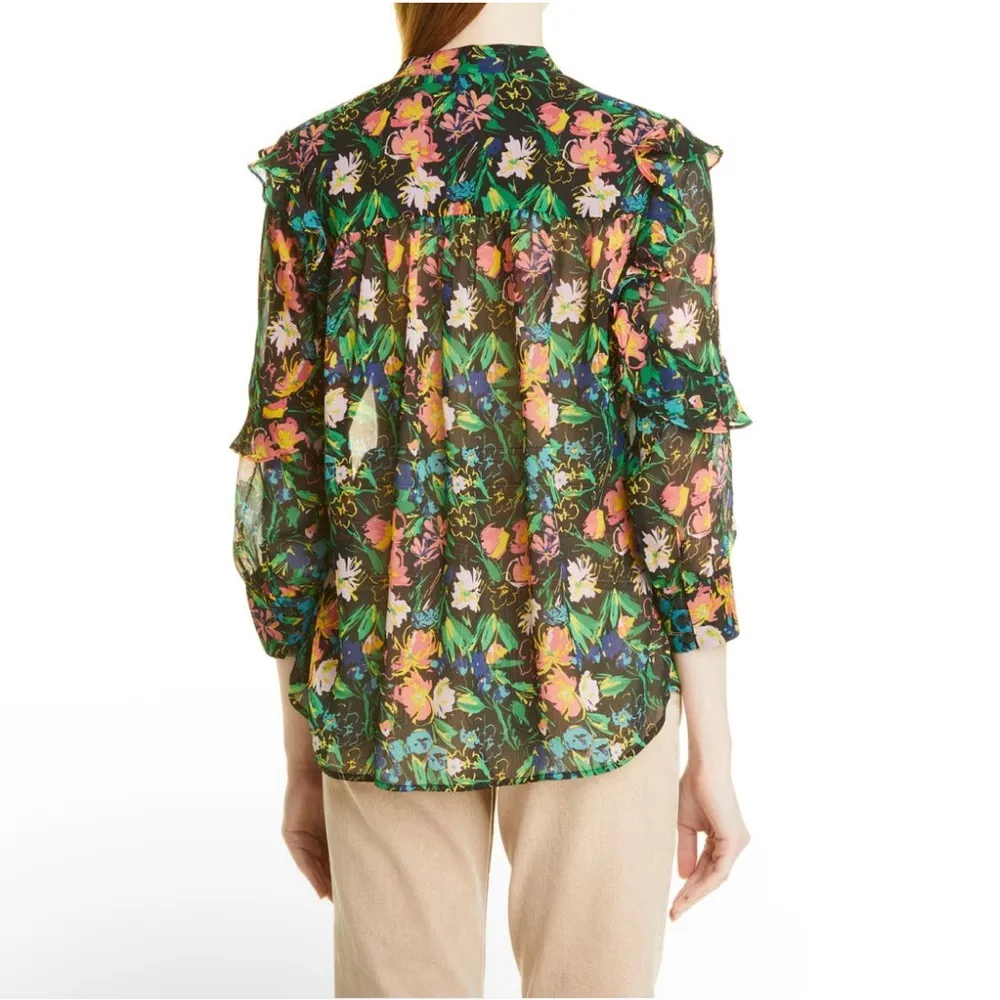 Ted Baker London Carita Ruffle Sleeve Blouse, Size 12 New w/Tag Retail $195 - Image 5