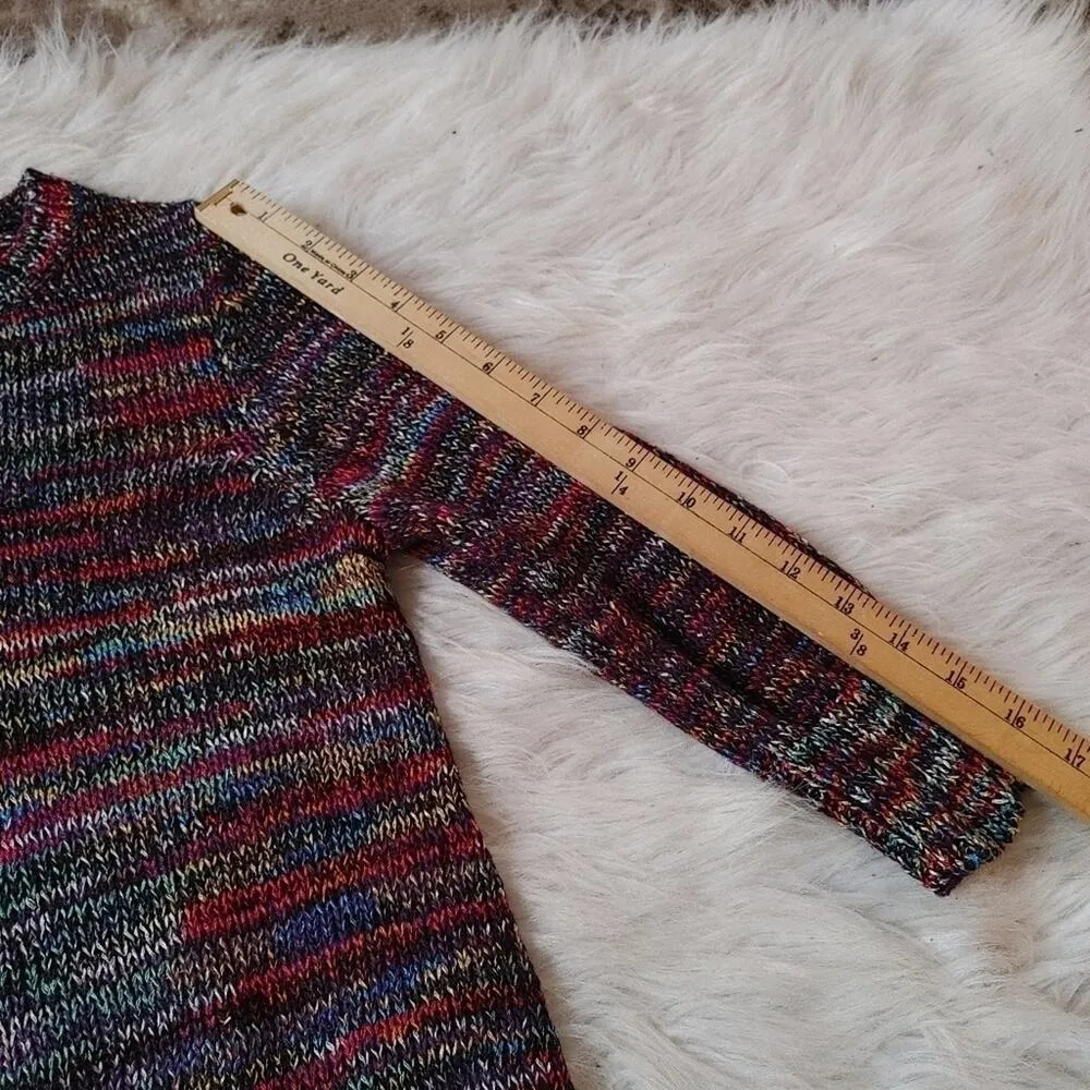 Kim Rodgers Petite Petite Small PS Multicolor Rainbow Black Sweater Knit Top - Image 7