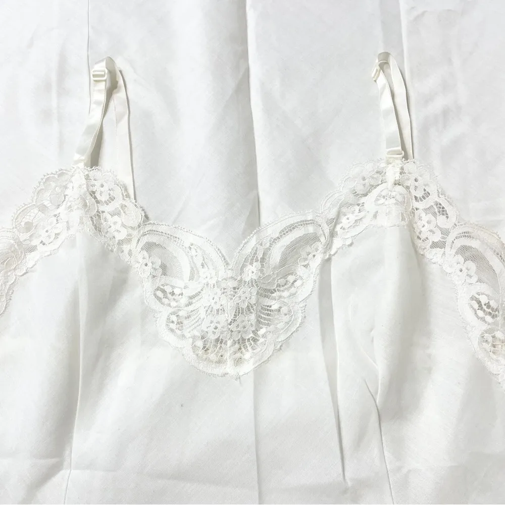Wonder Maid Vintage Full Slip Fine Lingerie with Lace Trim Size 34 White - Image 8