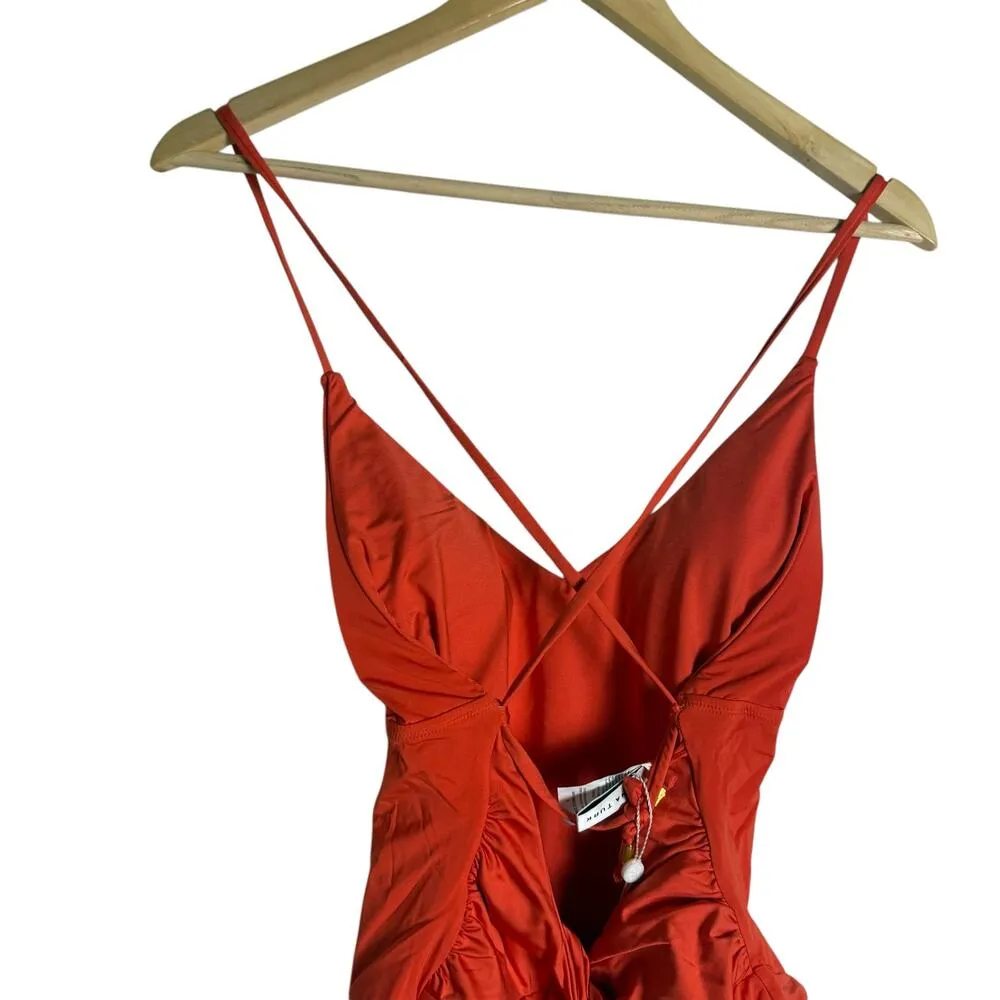 Trina Turk Monaco Twist-Back V-Neck Solid Red One Piece Swimsuit Size 6 - Image 8