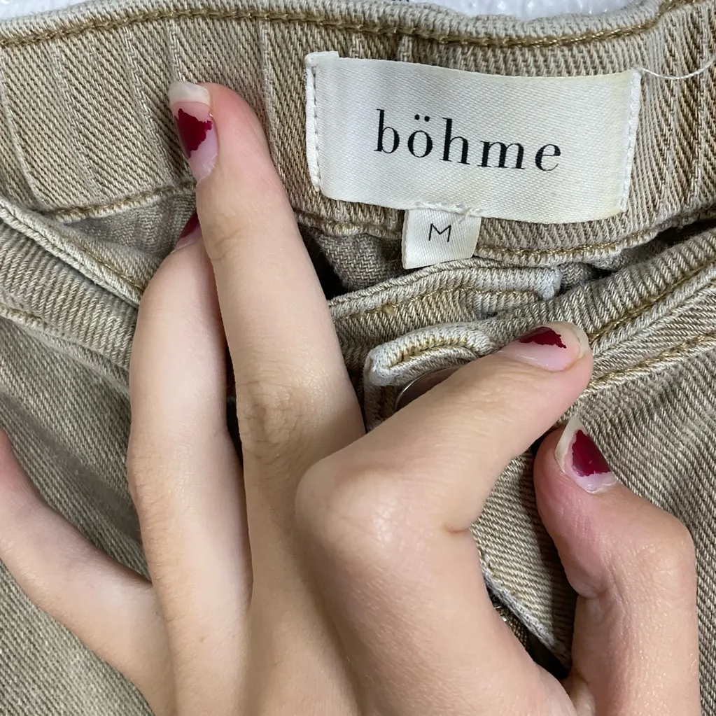 Bohme Straight Leg Tan Jeans Size Medium - Image 7