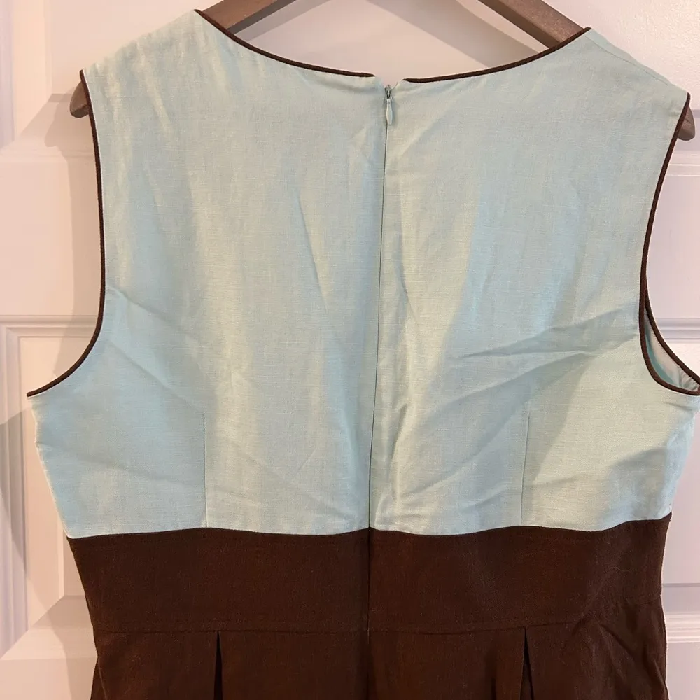 Willow Glenn Linen Dress Brown Blue Size 16 - Image 10