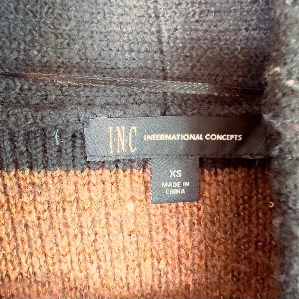 INC Size XS Striped Open Front Cardigan Sweater w/Tiny Sequins Mixed In - Image 7