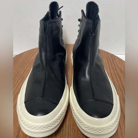 Converse All Star Chuck Taylor Black Punk HiTop Leather NWOT Sneakers -7 - Image 2