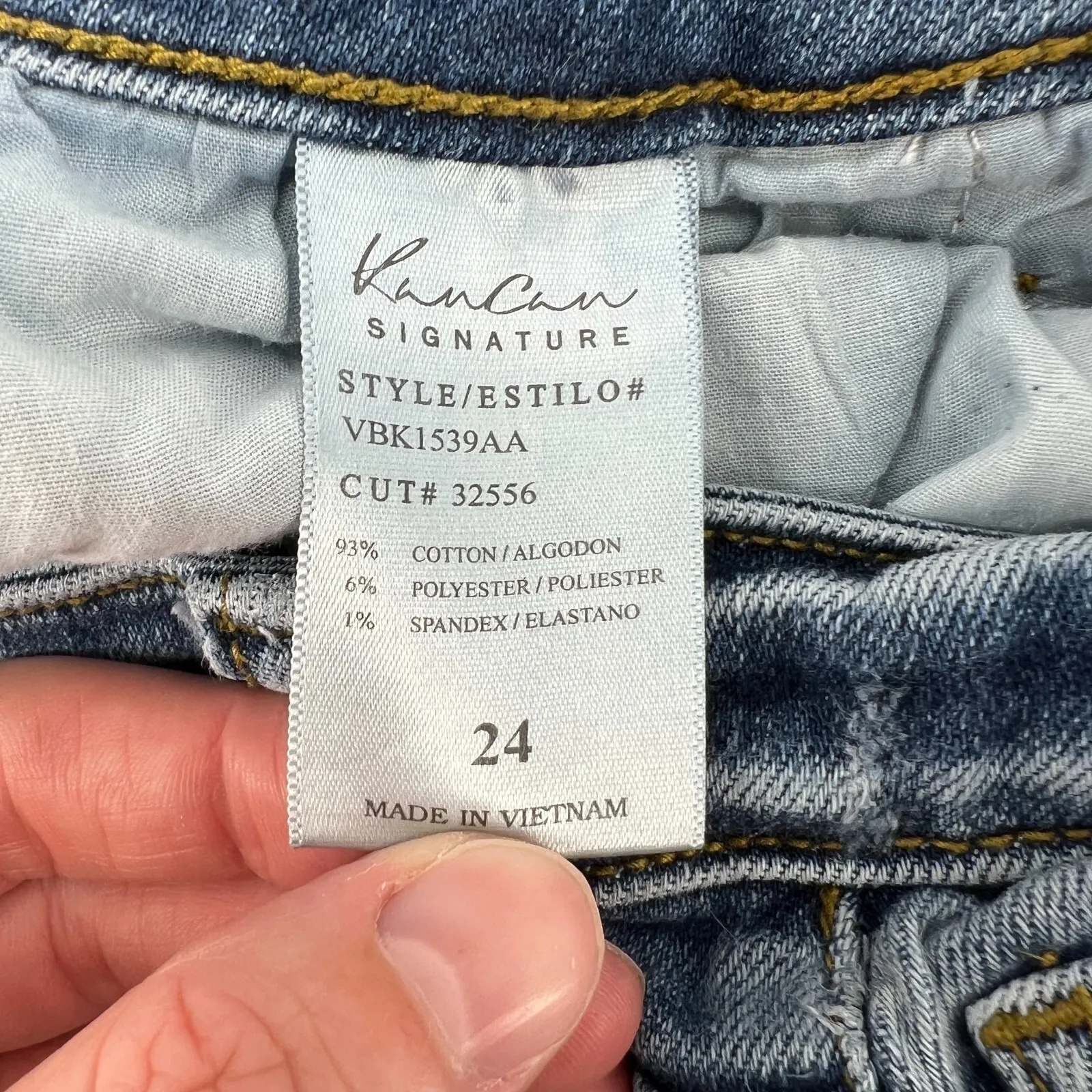 KanCan Women Size 24 Skinny Ankle Jeans Mid Rise‎ Distressed Hem Medium Wash Blue - Image 8