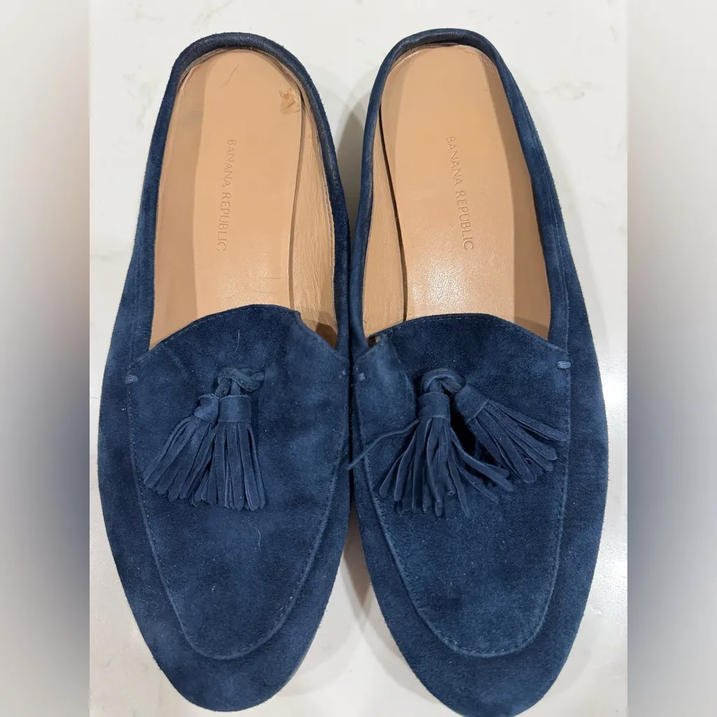 Banana Republic Navy Suede Tassel Loafers - Image 3