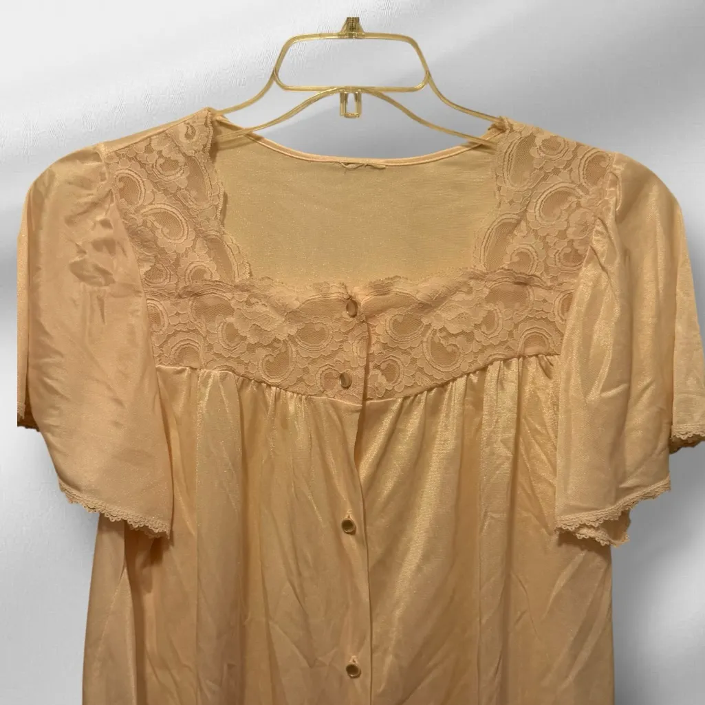 Vintage Sears 2‎ Piece Nylon Pajama Set Pink Size M - Image 3