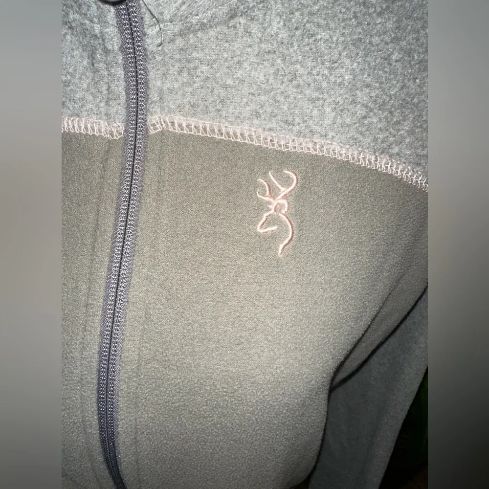 EUC Browning For Her Fleece Jacket Womens Sz Large gray  Long Sleeve Zip Closure - Image 2