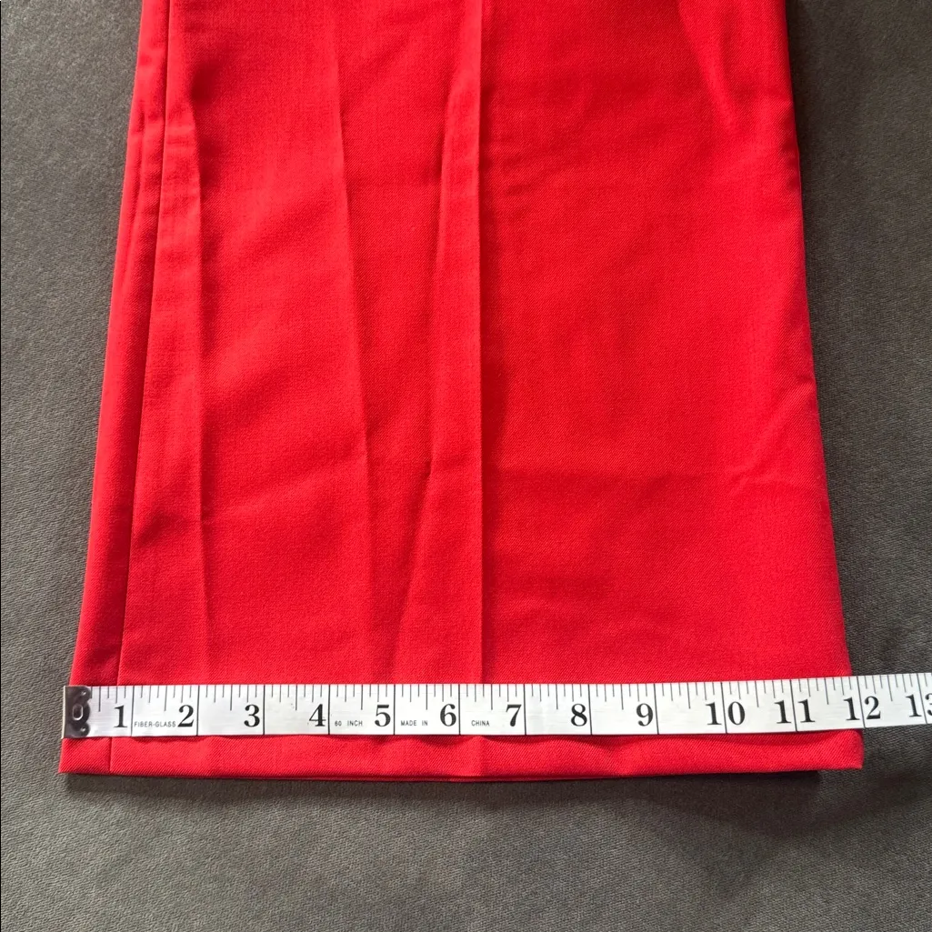 Women’s Red 2 Piece Formal Tuxedo Suit Satin Peak Lapel Dbl Breasted L **READ Size L - Image 14