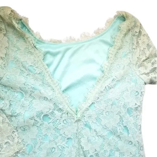 Lush Mint Green Lace Dress S Lined Coquette Vintage Inspired Romantic Victorian‎ - Image 3