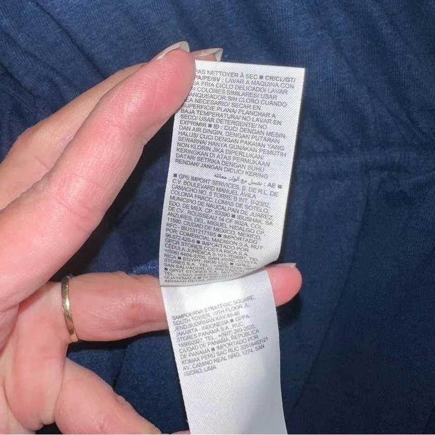 Old Navy Blue Cinched Waisted Light Weight T-Shirt Dress Size Medium Petite New - Image 14