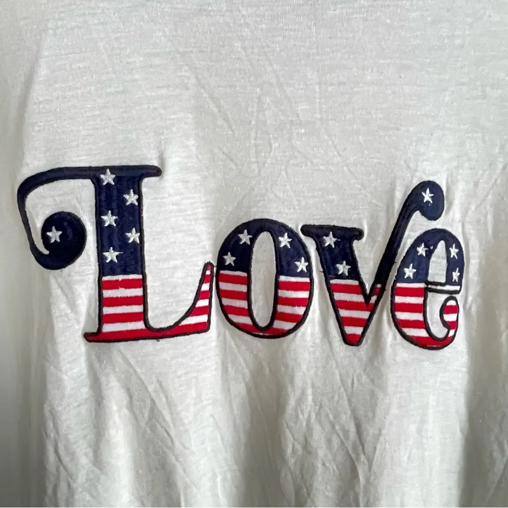 Altar’d State Women’s T-Shirt LOVE USA Red White Blue‎ Patriotic size Small NWT - Image 3