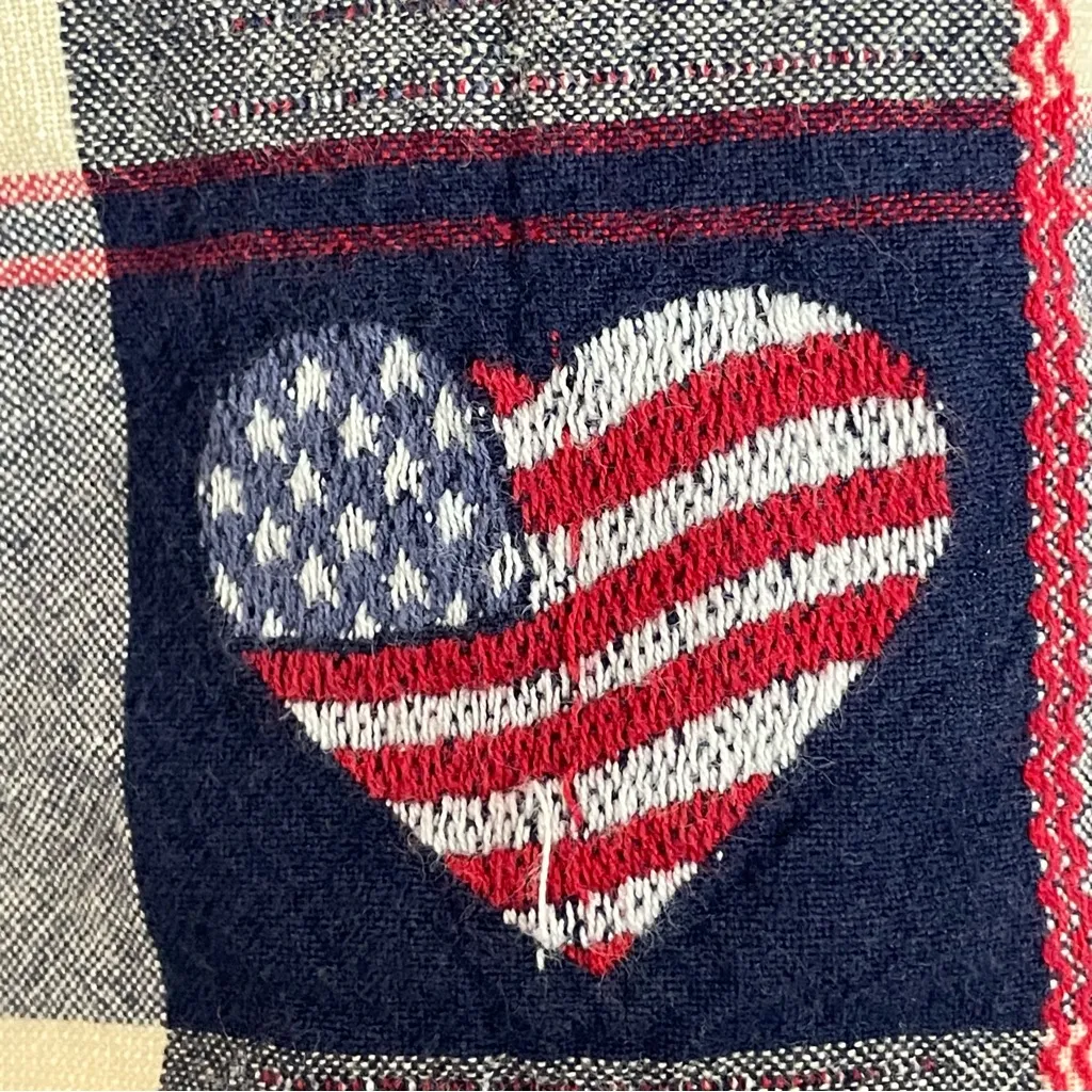 American Flag Shirt Hearts Women Size 2X Cotton Americana 4th of July Patriotic Red - Image 10