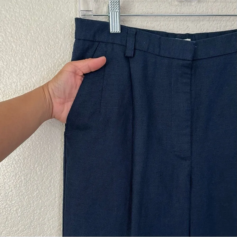 NWT Liz Claiborne Linen Blend Kylie Navy Blue Wrinkle Free Pants - Image 4