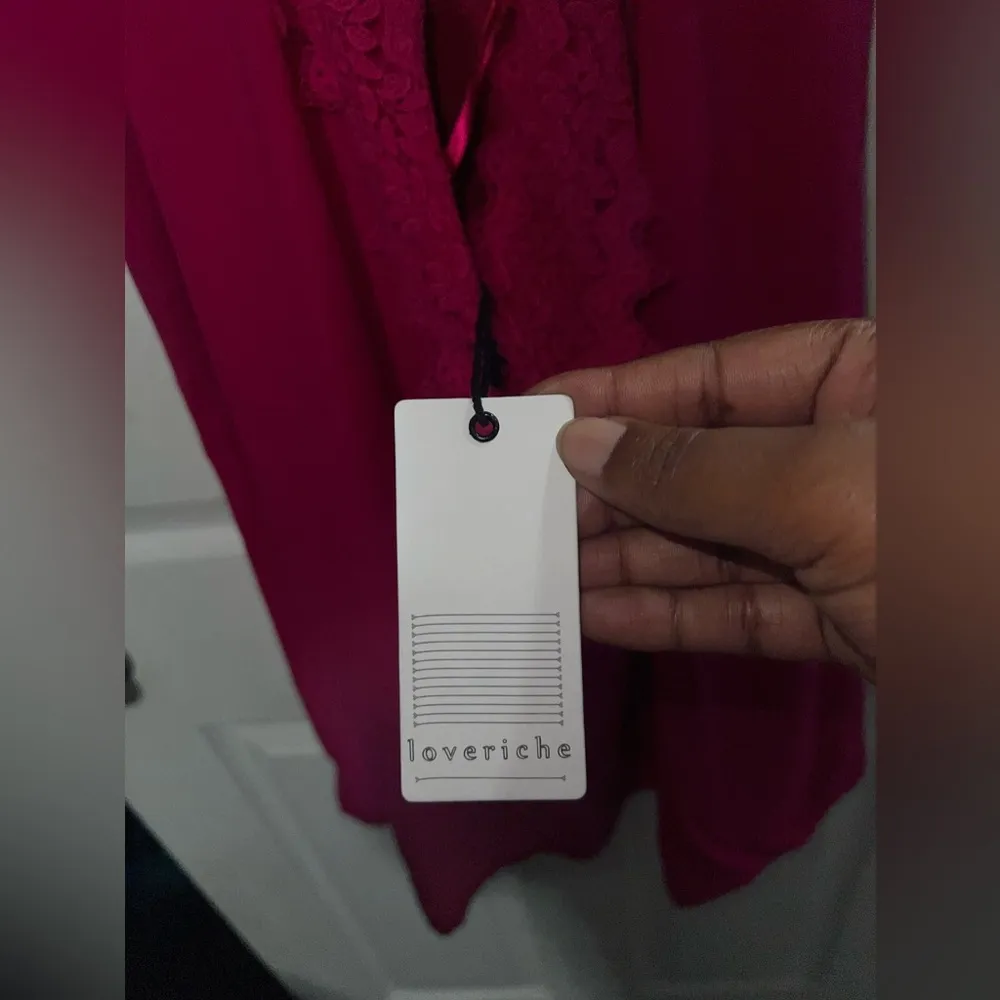 NWT Love Riche Lace Back Detail Women Pink Dress Size Large - Image 4